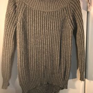 Off the shoulder chunky knit sweater
